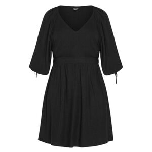 CITY CHIC Scarlette Draw Cord Cuff Dress - black